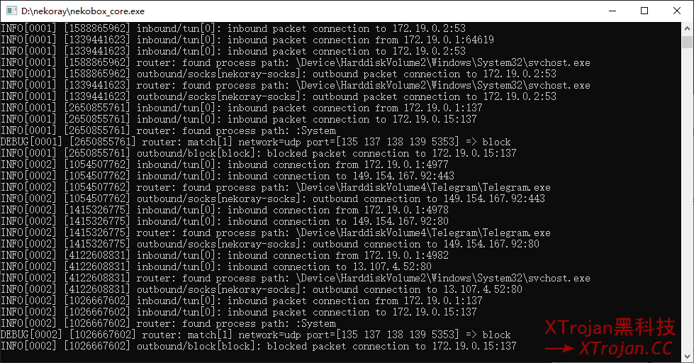 Nekoray VPN 模式隐藏控制台窗口- Xulala